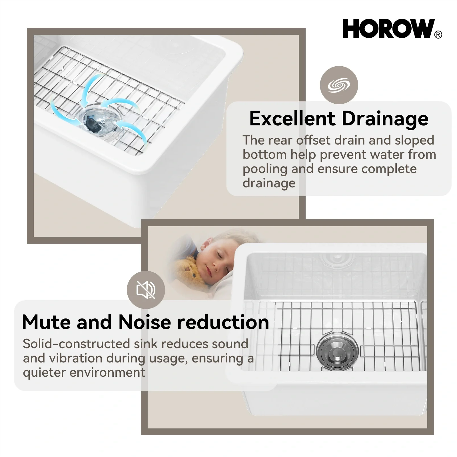 24 Inch Kitchen Sink with Dual Mount and Stain Resistant Model S2419W - Image 3