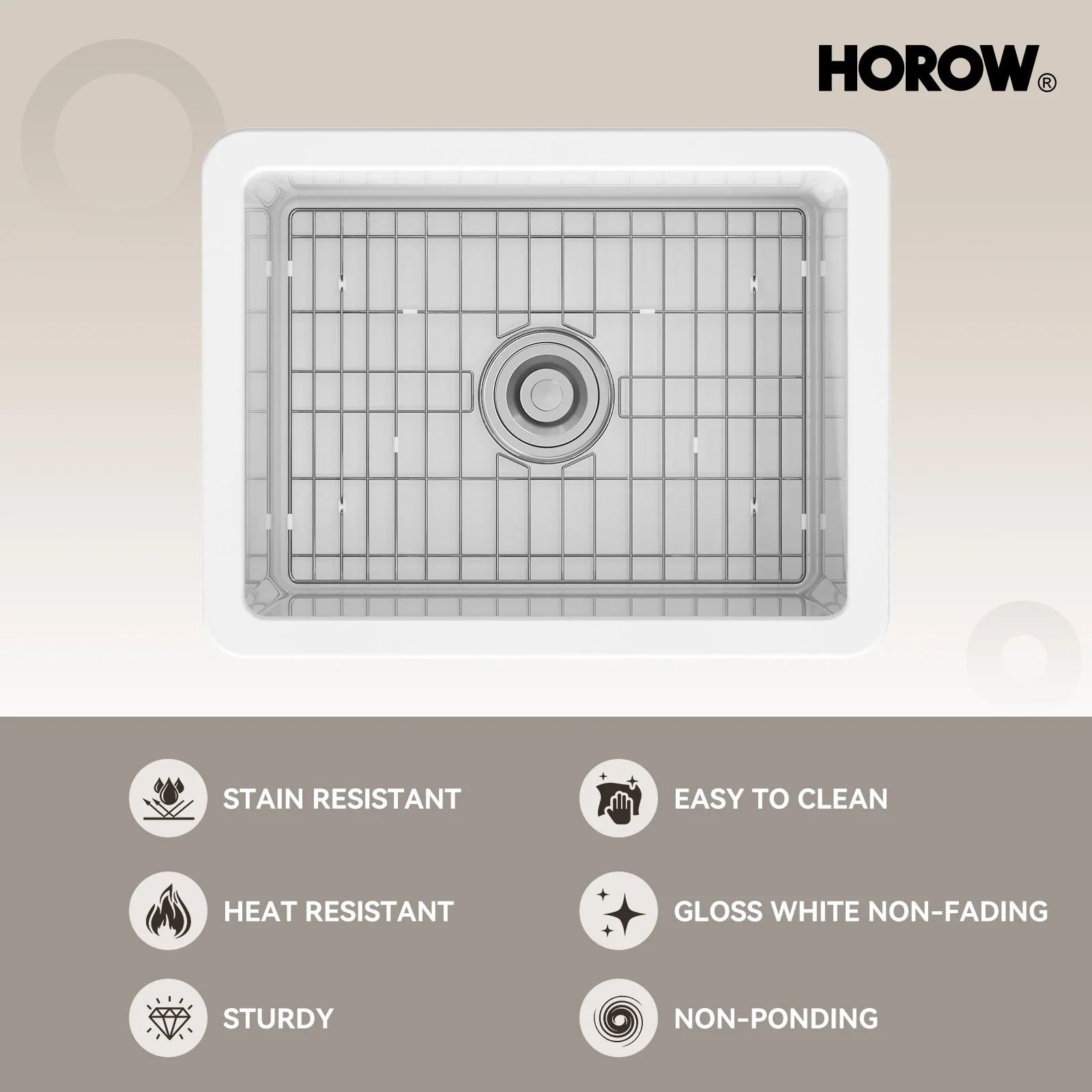 24 Inch Kitchen Sink with Dual Mount and Stain Resistant Model S2419W - Image 4