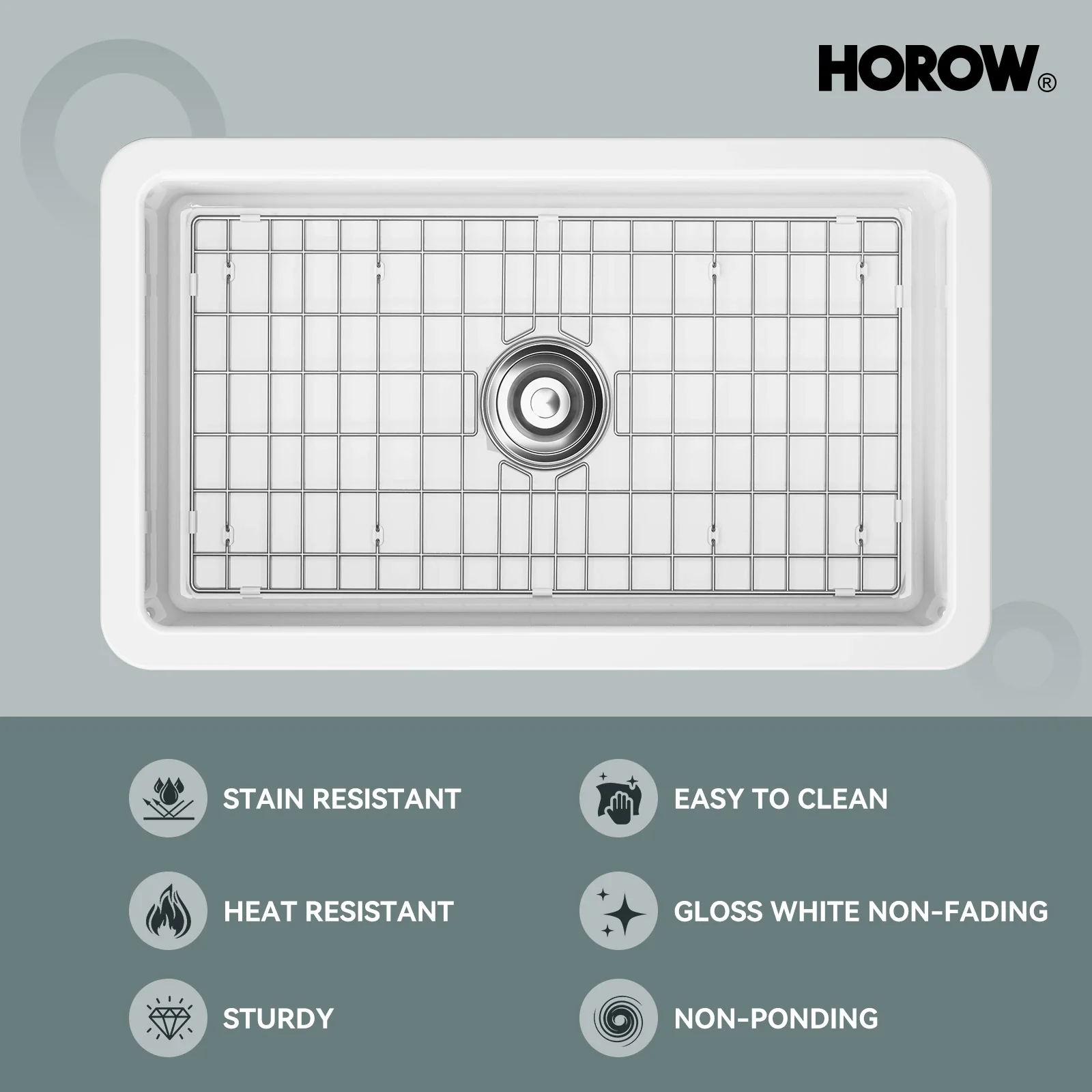 32 Inch Undermount Topmount Kitchen Sink with Heat Resistant Model S3219W - Image 4