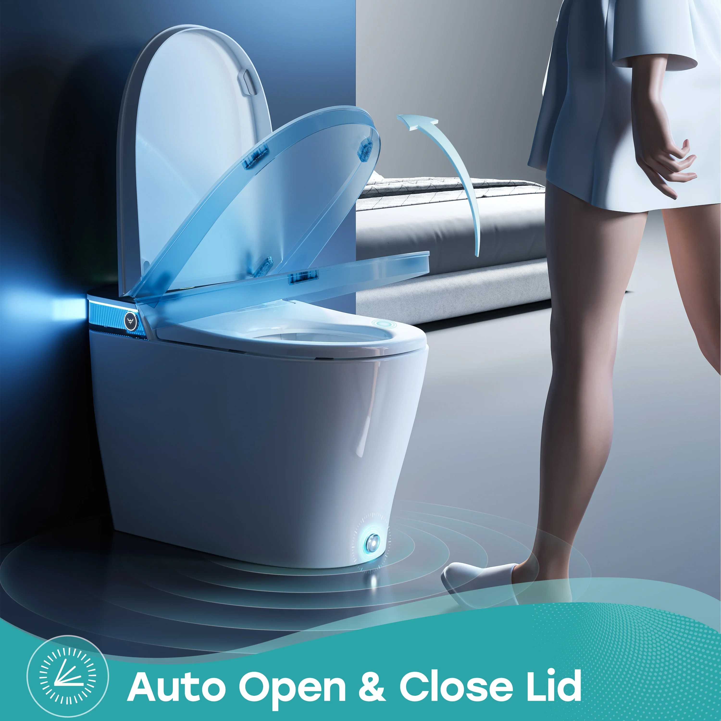 Bidet Combo Toilet with Mood Light for 12 Inch Rough In Model T38 - Image 5