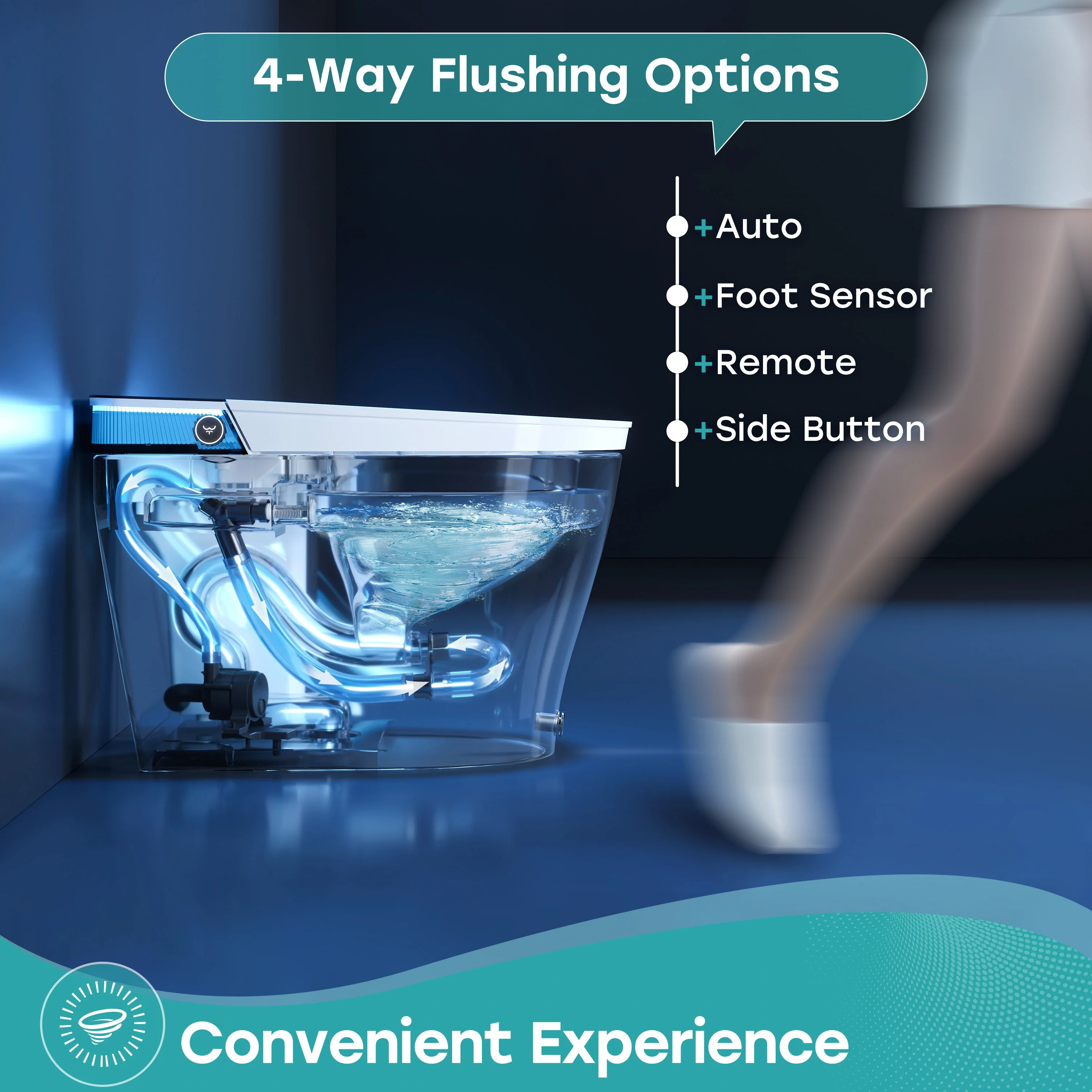 Bidet Combo Toilet with Mood Light for 12 Inch Rough In Model T38 - Image 9