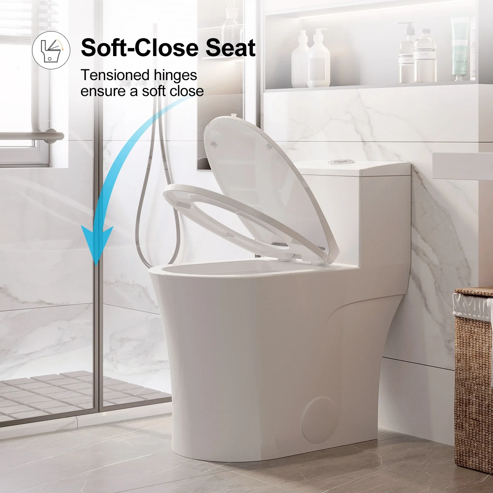HOROW 10 Inch Rough Toilet Bowl Elongated One Piece Toilet Model T0338W-10 - Image 4