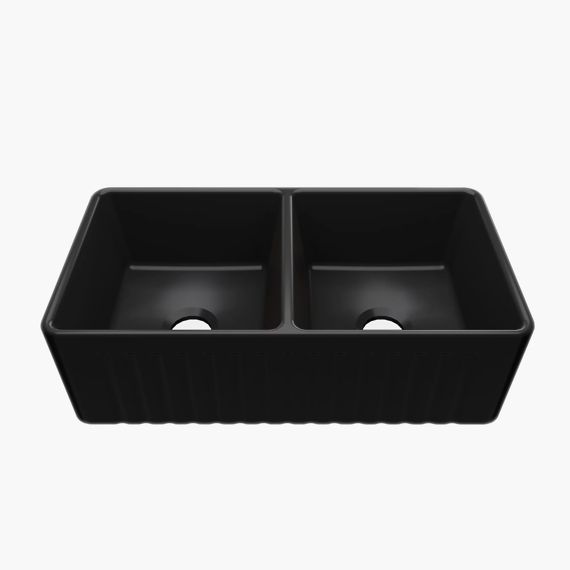 HOROW 33 Inch Farm Kitchen Sink Double Basin Fireclay Model HR-DS3318B - Image 5