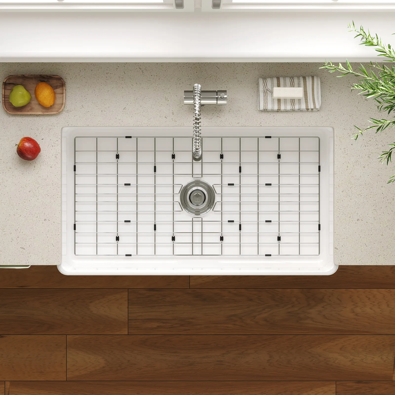 HOROW 36 Inch Kitchen Sink White Undermount Sink Model S3620W - Image 10