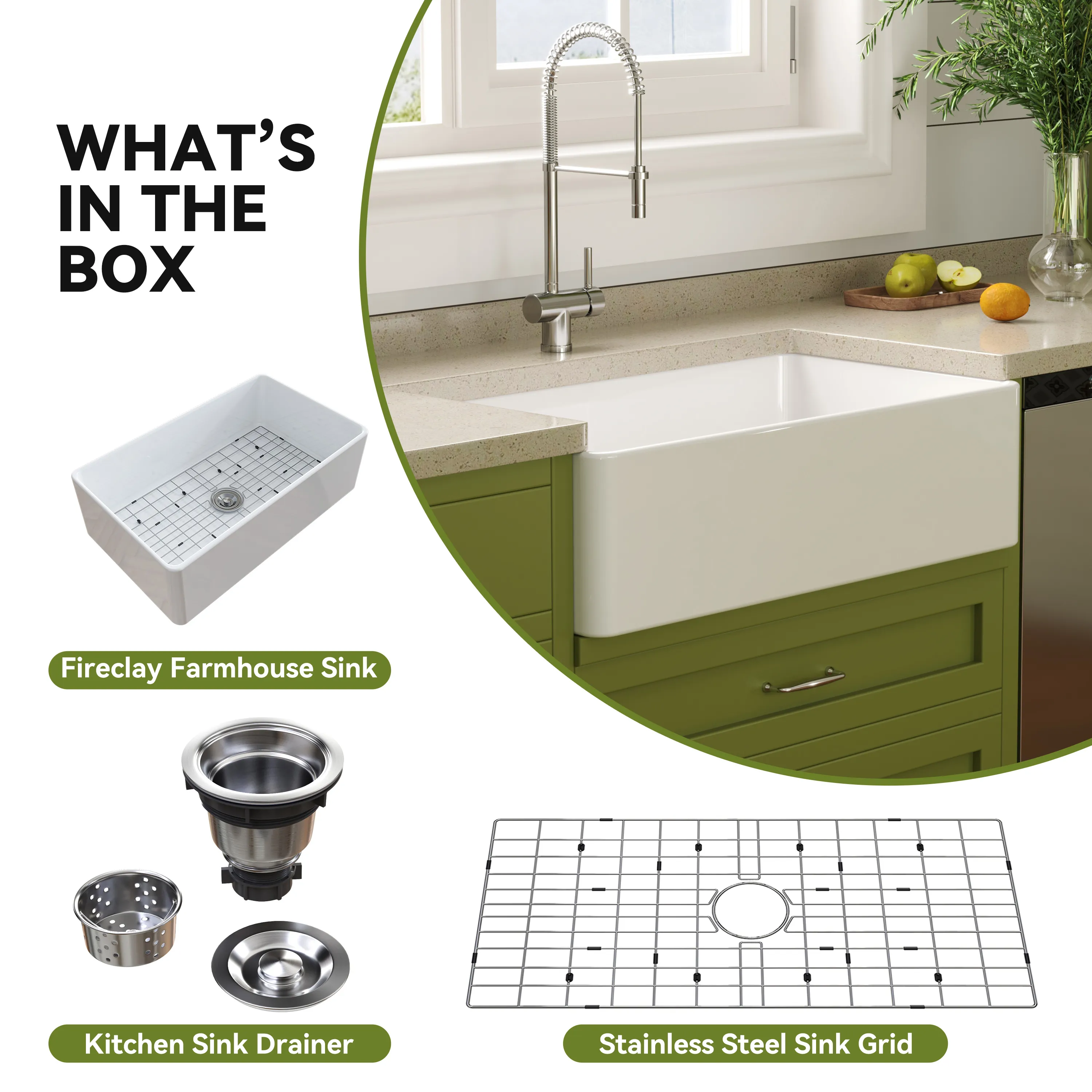 HOROW 36 Inch Kitchen Sink White Undermount Sink Model S3620W - Image 8
