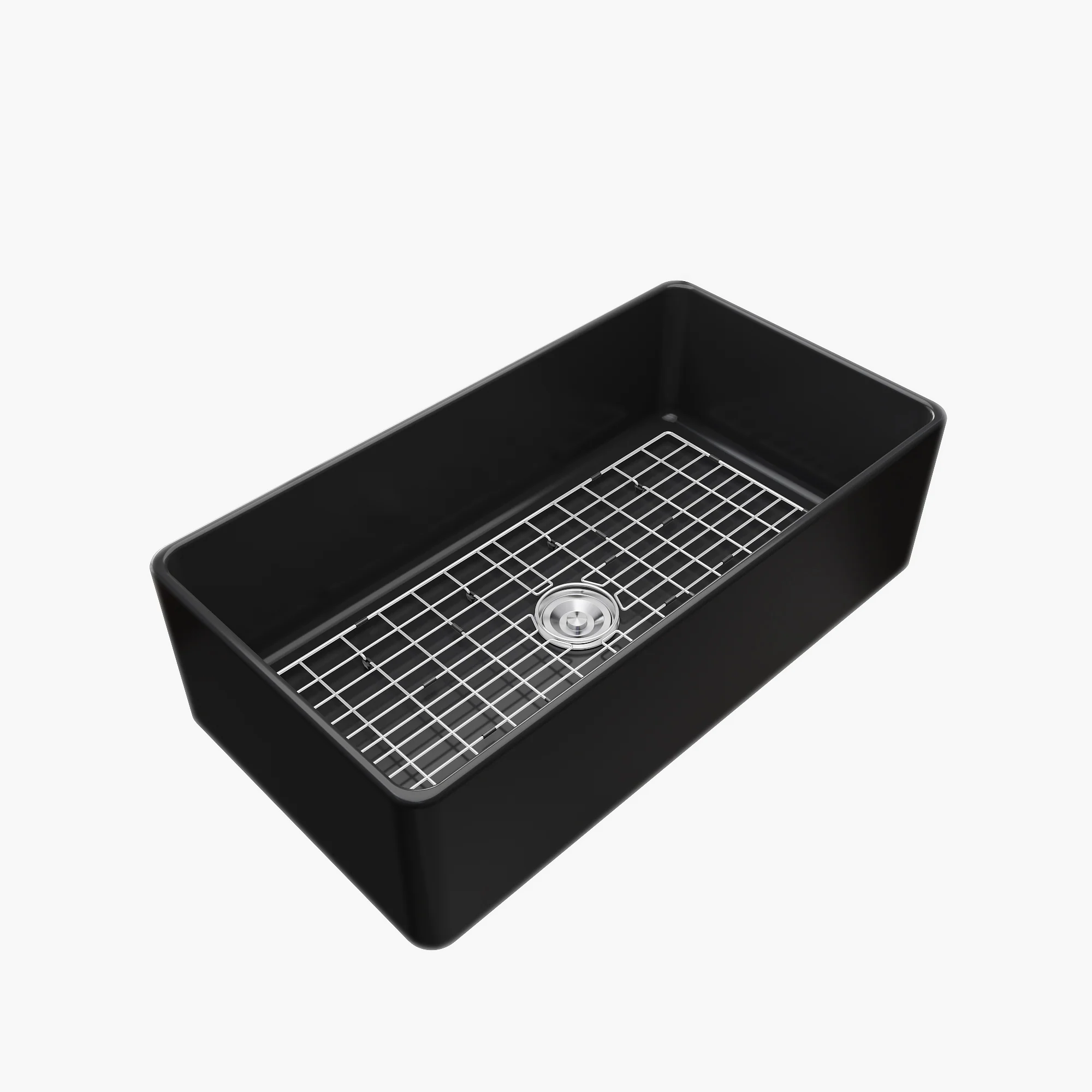 HOROW 36 Inch Sink Black Kitchen Farm Sink With Basket Strainer Model HR-S3618B - Image 3