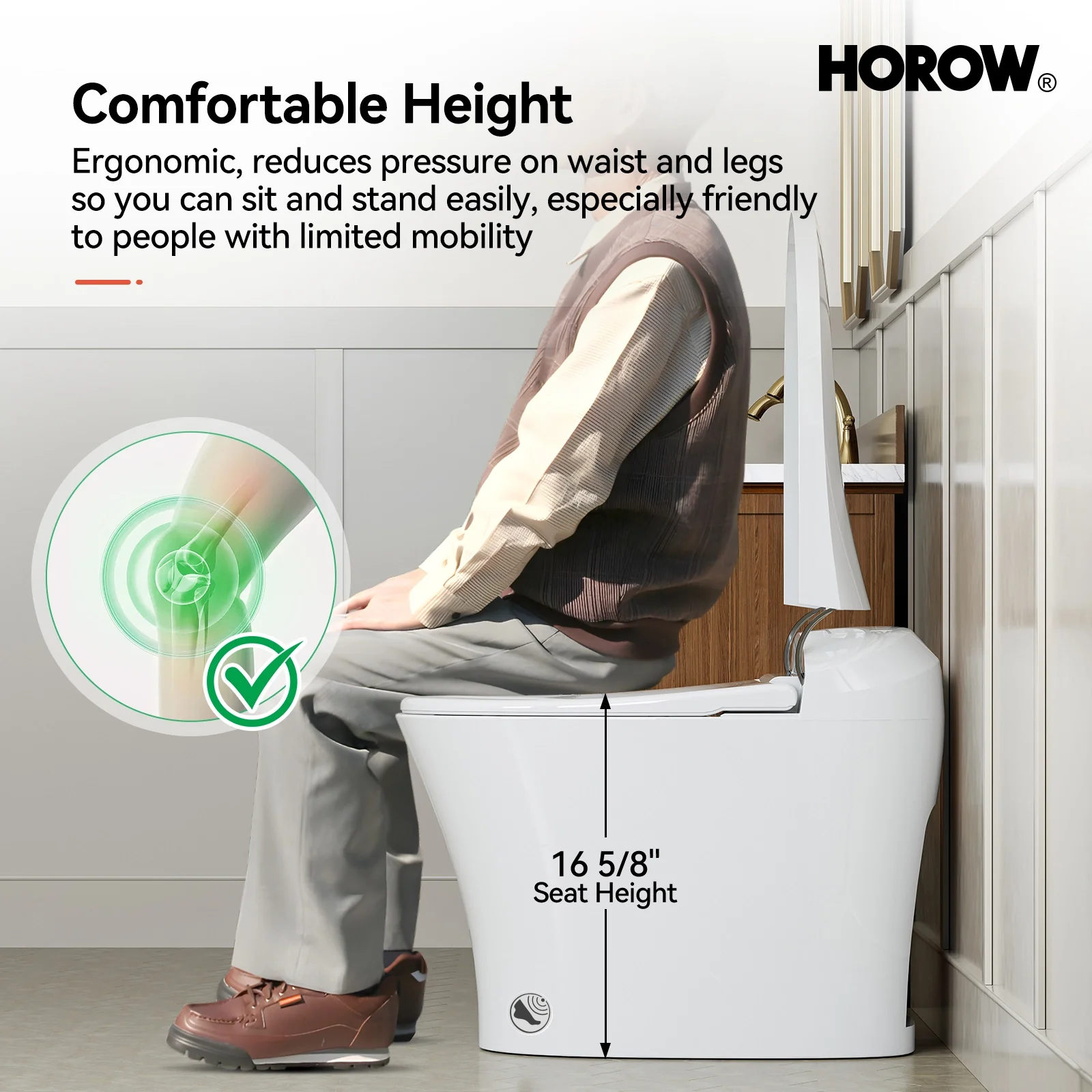 HOROW One Piece Smart Tankless Toilet With Heating Seat Model T10 - Image 7