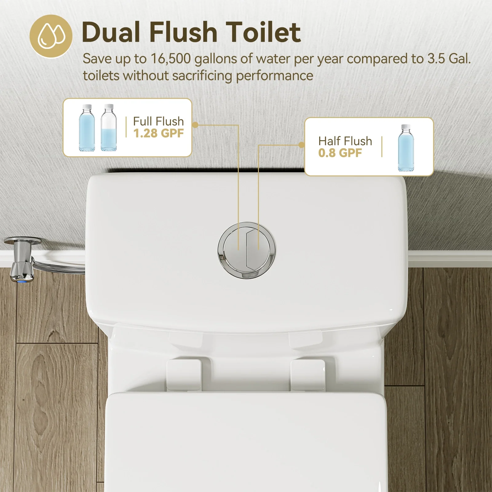HOROW Small Toilet 1.28 GPF 10 Inch Rough In Toilet Model 8733-10 - Image 8