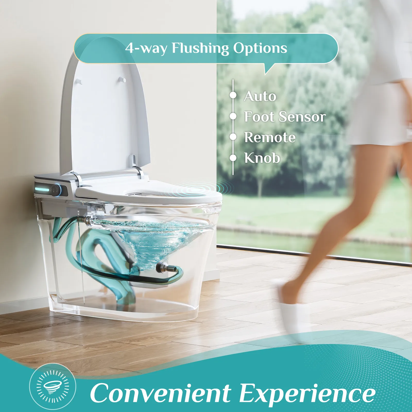 HOROW Smart Toilet with Bidet Seat for 10 Inch Rough In Model T37 - Image 6