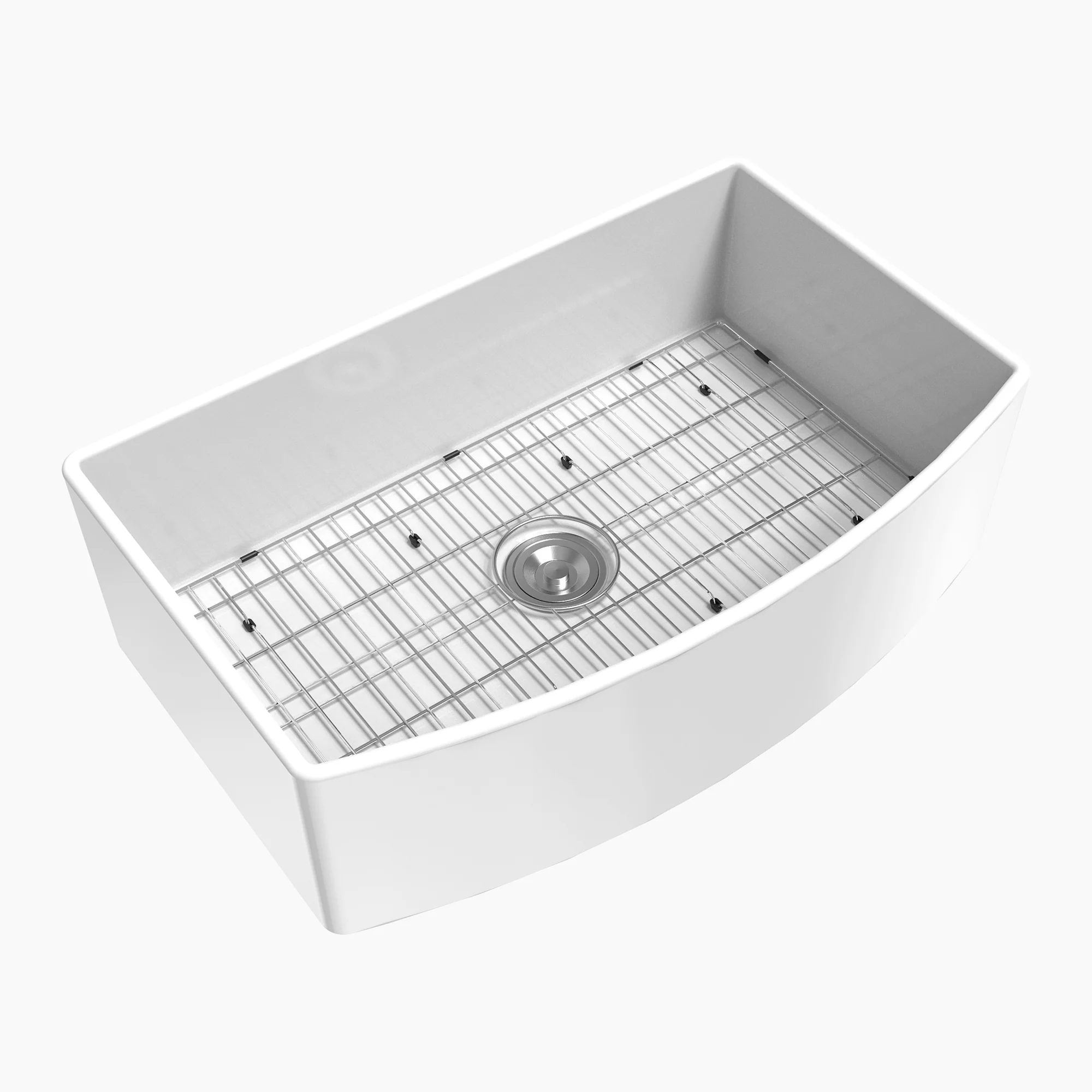 HOROW White Kitchen Sink Ceramic Porcelain Fireclay Single Bowl Model HR-S3318R - Image 3