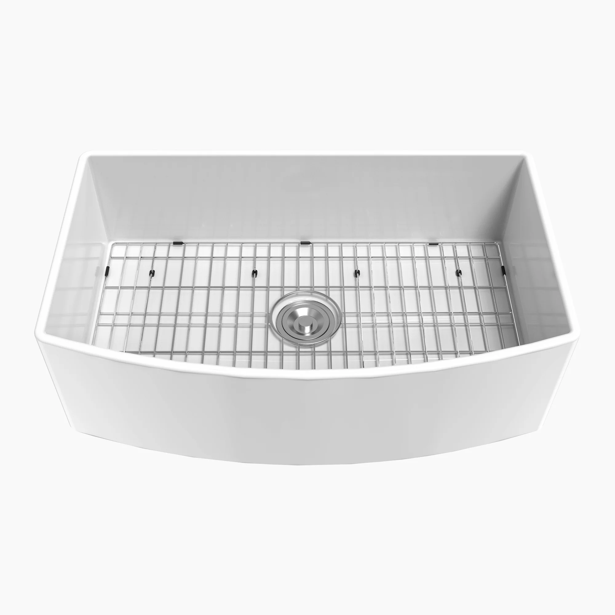 HOROW White Kitchen Sink Ceramic Porcelain Fireclay Single Bowl Model HR-S3318R - Image 4