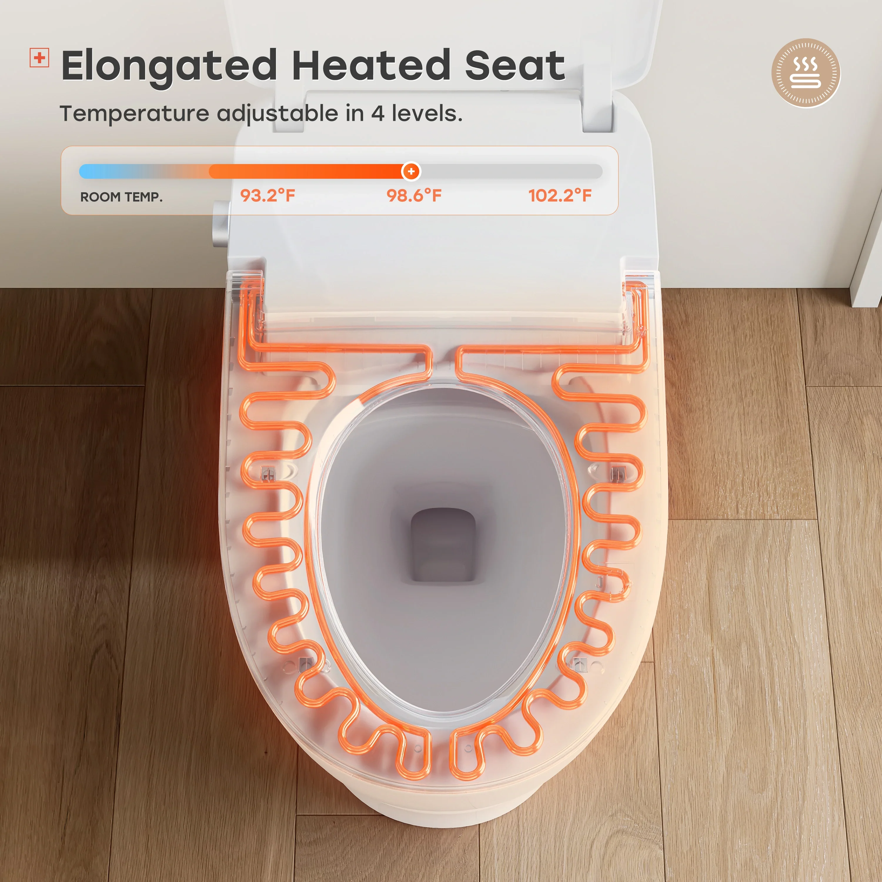 Smart Toilet with All Cover Lid and Power Outage Flush Model T32 - Image 3