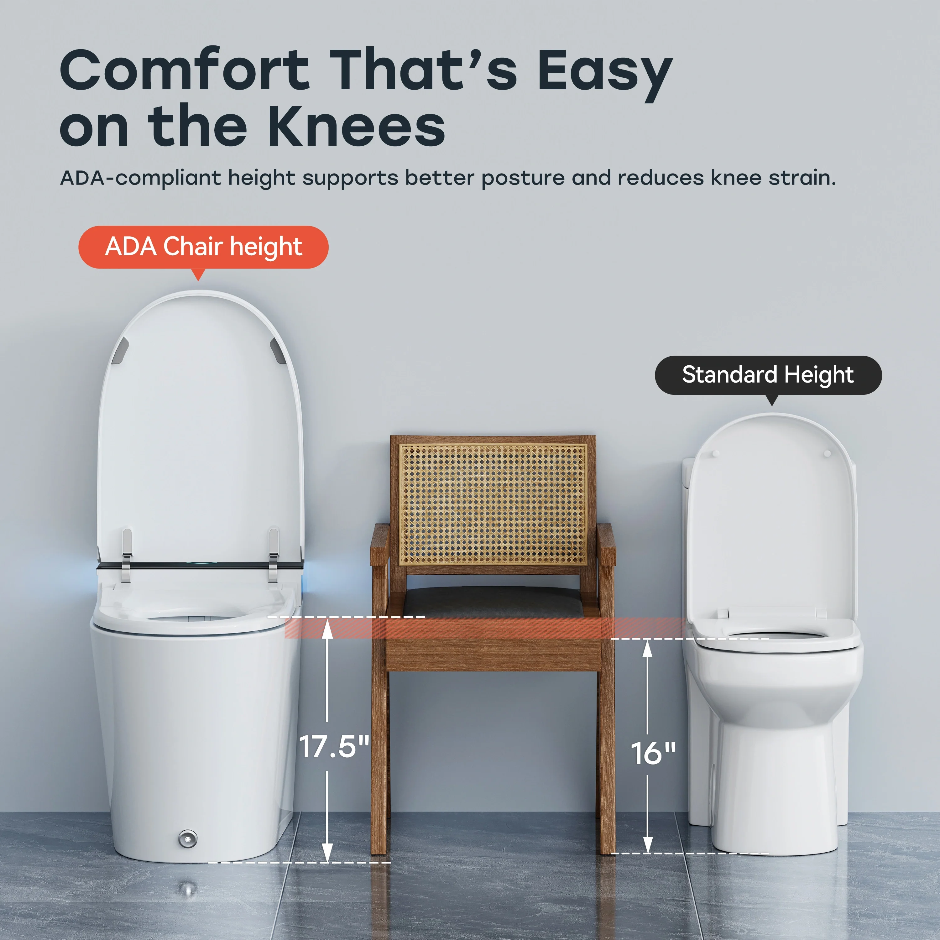 Smart Toilet with Flush Tank and ADA Compliance for 12 Inch Rough In Model T38P - Image 6