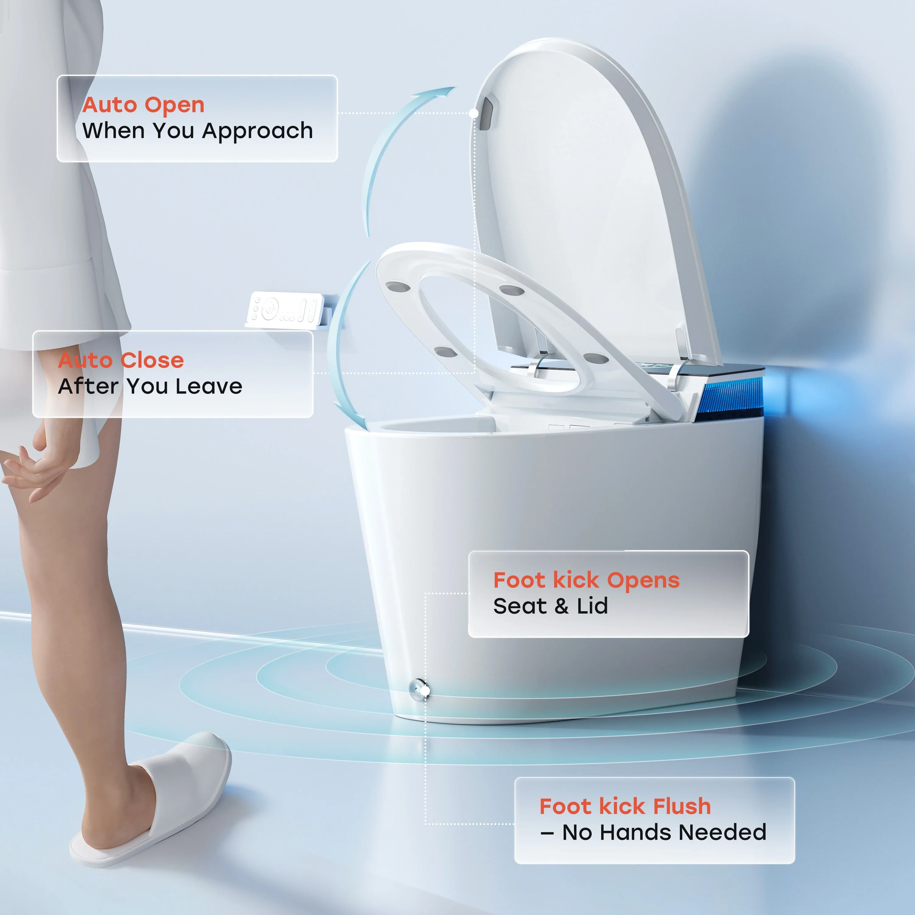 Smart Toilet with Flush Tank and ADA Compliance for 12 Inch Rough In Model T38P - Image 8
